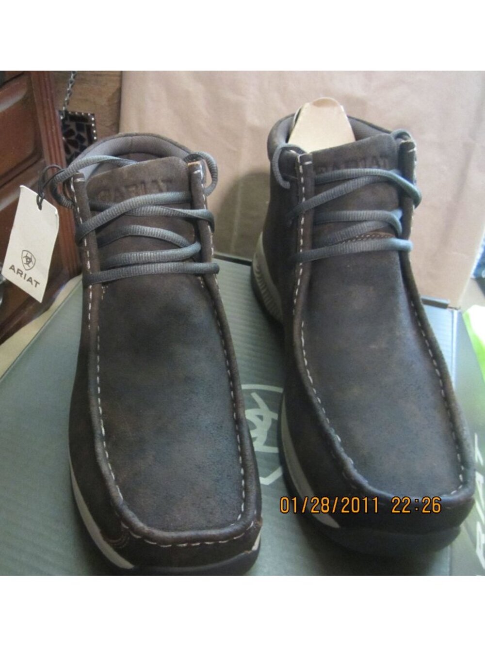 Ariat Men's Spitfire All Terrain Casual Shoes - Moc Toe Dark brown  9.5 EE (wide